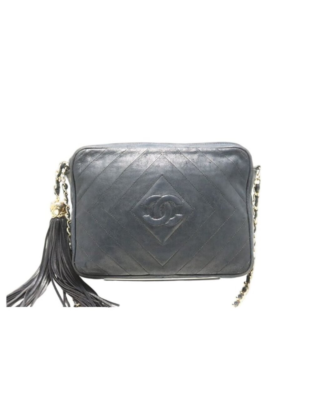 Chanel Quilted Fringe GD Leather Chain Shoulder